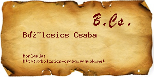 Bölcsics Csaba névjegykártya